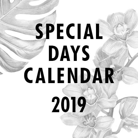Special Days calendar 2019