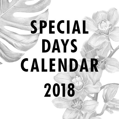 Special Days calendar 2018